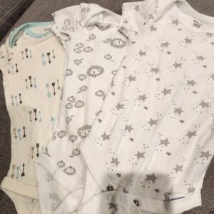 Adorable White and Gray Kids Onsies